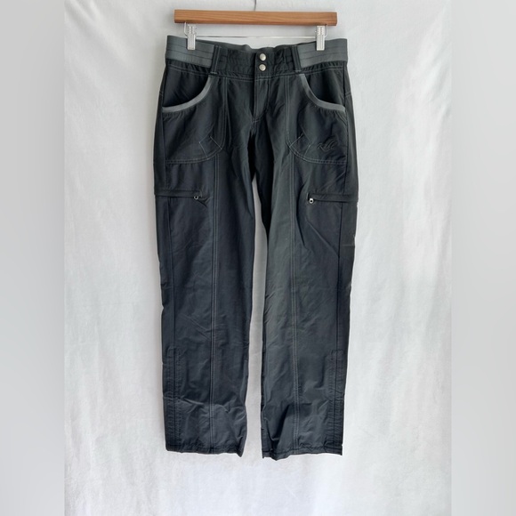 Kuhl Pants Size 8 Gray Straight Casual Outdoor Canvas Hiking Pockets Nylon EUC - Picture 1 of 4